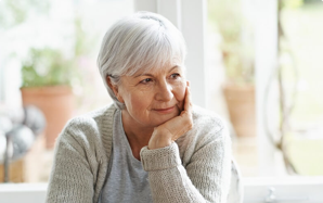 Survivor sitting and thinking
